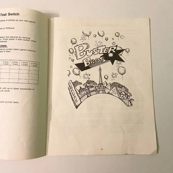 Vintage Buster Bros Capcom Video Arcade Game Service Instruction Manual Stained - Picture 8 of 10